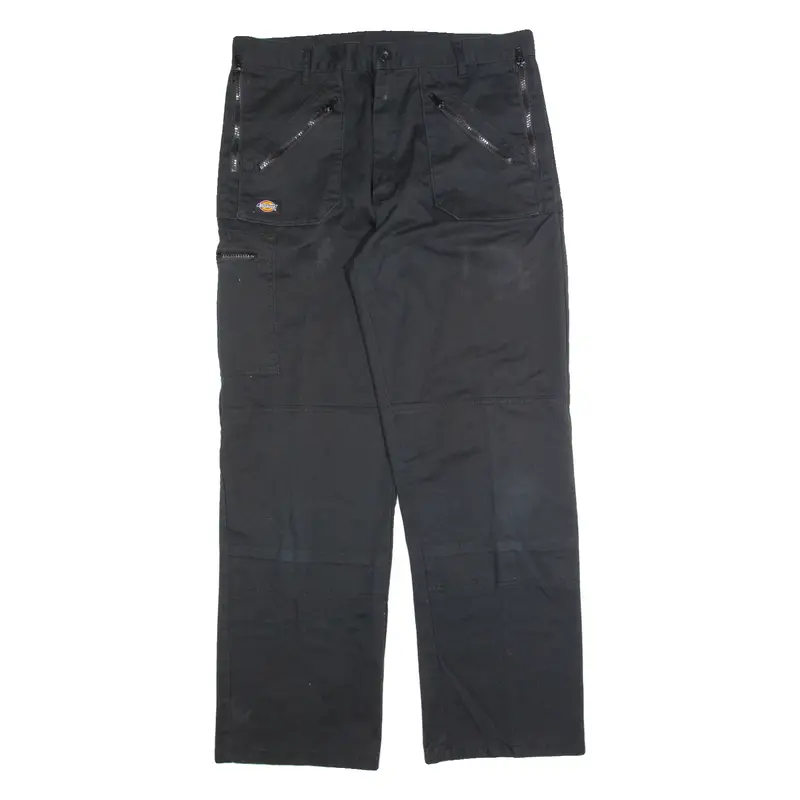 DICKIES Workwear Mens Trousers Black Regular Straight W34 L30