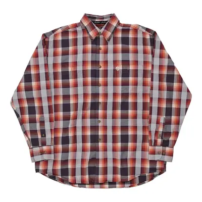 George Strait Collection Wrangler Checked Shirt - Large Red Cotton