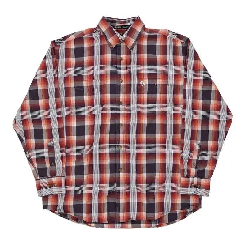 George Strait Collection Wrangler Checked Shirt - Large Red Cotton