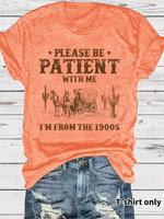 【Plus Size】 Letter Print Round Neck Tee, Casual Short Sleeve T-shirt for Summer, Women's Clothing for Daily Wear