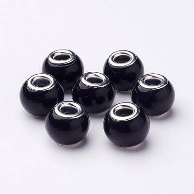 Spray Painted Glass European Beads