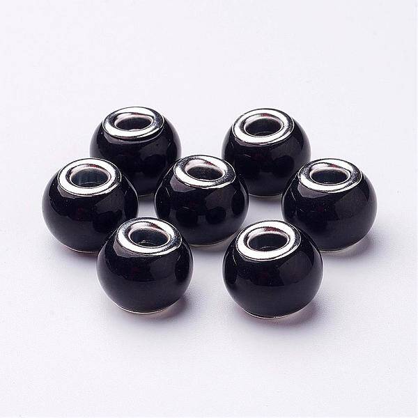 Spray Painted Glass European Beads
