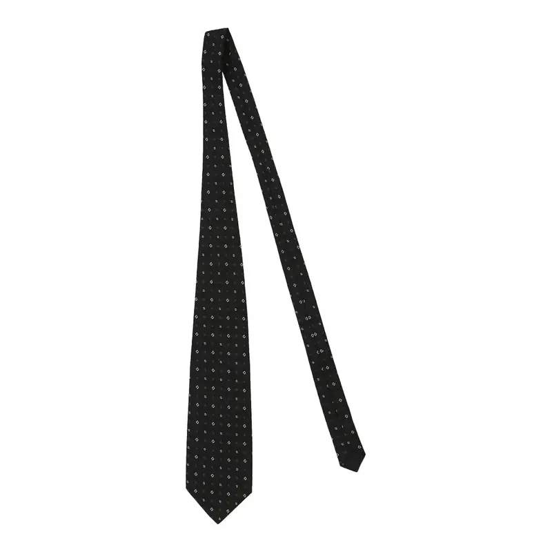 Ungaro Polka Dot Tie - No Size Black Silk