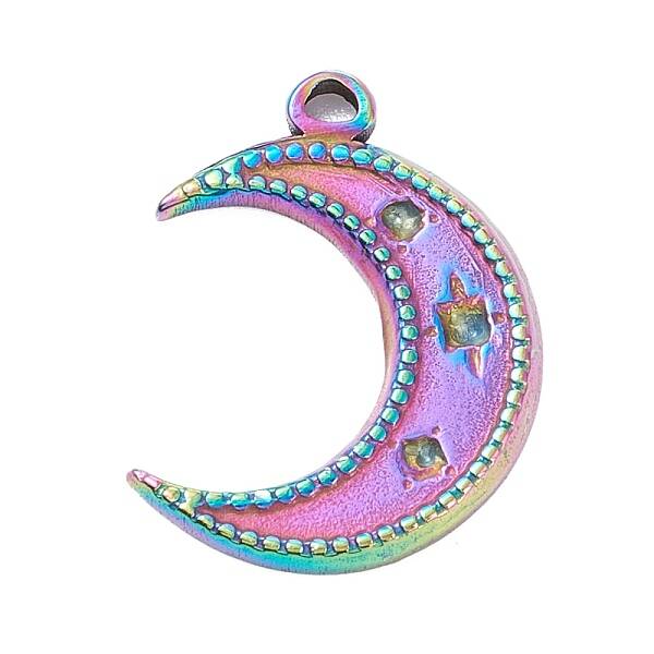 PVD Vacuum Plating 304 Stainless Steel Pendant Rhinestone Cabochons