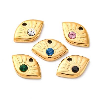 304 Stainless Steel Rhinestone Charms