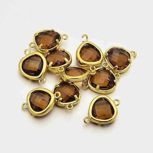 Golden Plated Brass Glass Links connectors
