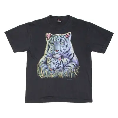 HERO BULL Snow Leopard Womens T-Shirt Black L