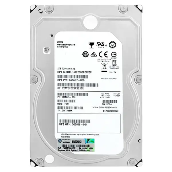 MB2000FCWDF HP 2TB 6Gb/s SAS 7200 3.5-Inch Hard Drive