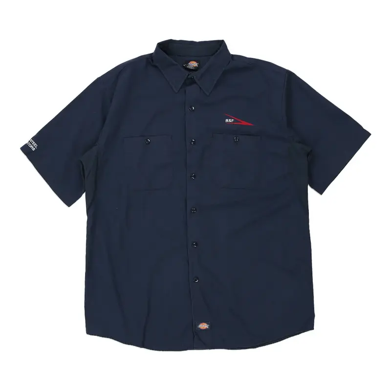 Dickies Short Sleeve Shirt - XL Navy Cotton Blend