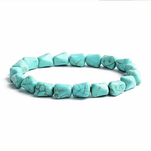 Turquoise Bracelet with Elastic Rope Bracelet