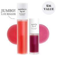 Nooni Korean Jumbo Apple Lip Tint Stain Duo Bundle | Jumbo Size, Glossy Lip Stain, Tinting & Long Lasting, Moisturizing Lip C...