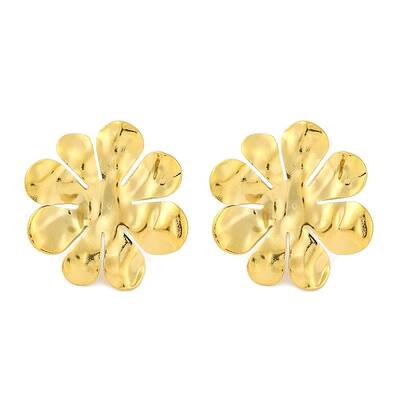Ion Plating(IP) 304 Stainless Steel Flower Stud Earrings