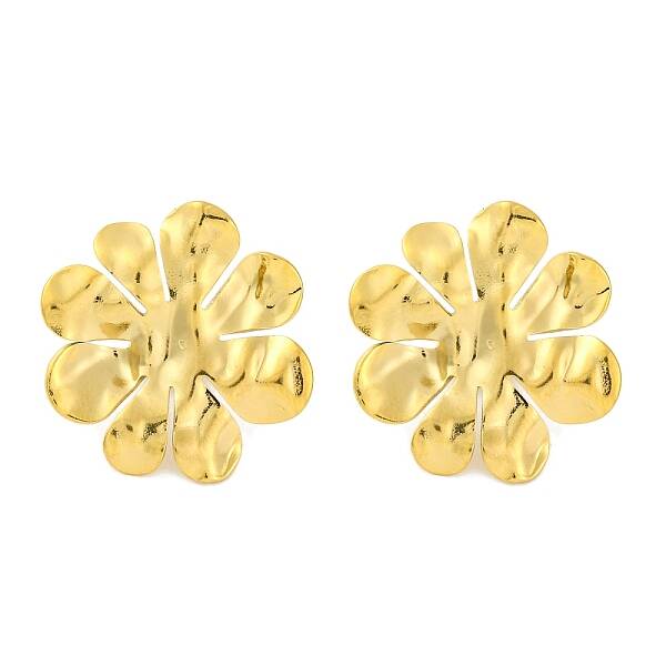 Ion Plating(IP) 304 Stainless Steel Flower Stud Earrings