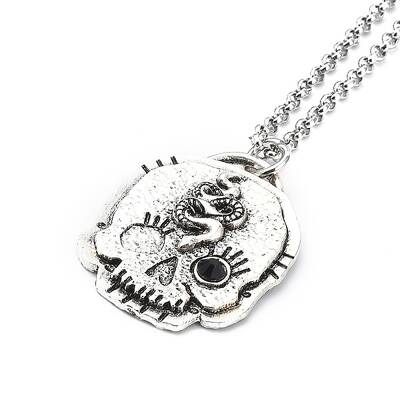 Skull Rhinestone Pendant Necklaces with Rolo Chains
