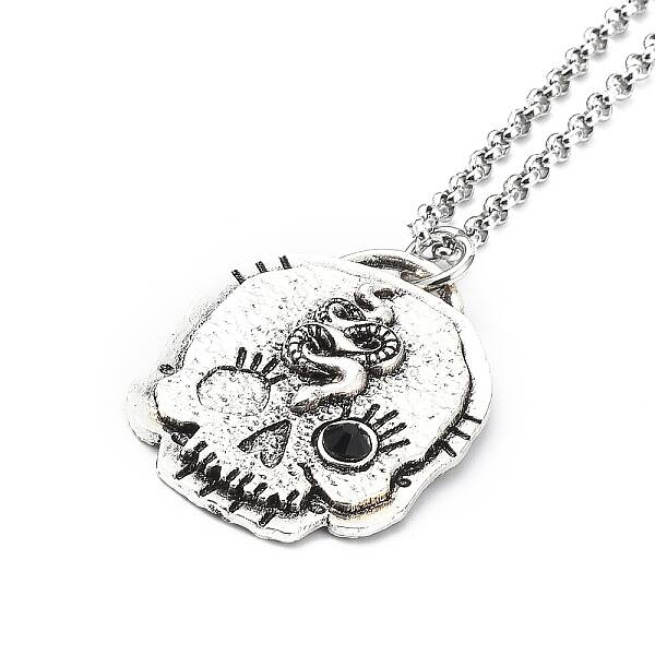 Skull Rhinestone Pendant Necklaces with Rolo Chains