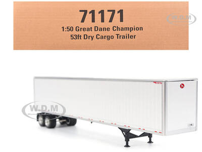 Great Dane Champion 53ft Dry Cargo Trailer White Transport Series 1/50 Diecast Model by Diecast Masters