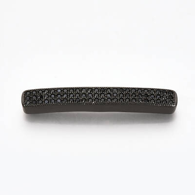 Brass Micro Pave Cubic Zirconia Beads
