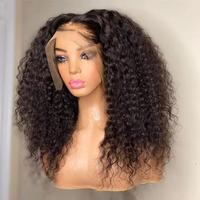 Bling Hair Kinky Curly 13x4 Lace Front Wig Human Hair 30 32 34Inch Kinky Curly 180% Density Transparent Lace Frontal Wigs For...