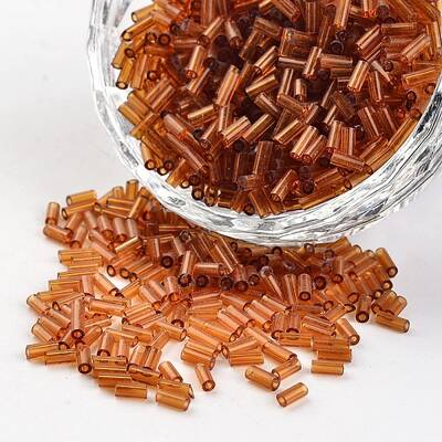 Transparent Colours Round Hole Glass Bugle Beads