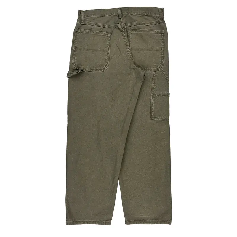 Rustler Carpenter Trousers - 32W 30L Khaki Cotton | Size: 32″ waist