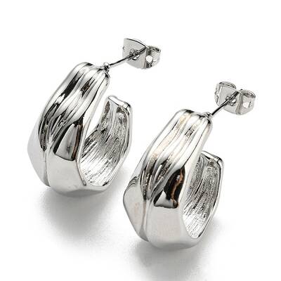 C-Shaped Stud Earrings