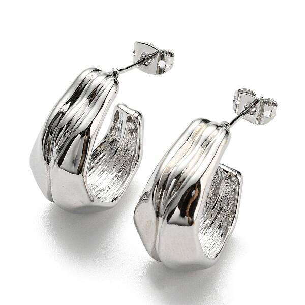 C-Shaped Stud Earrings
