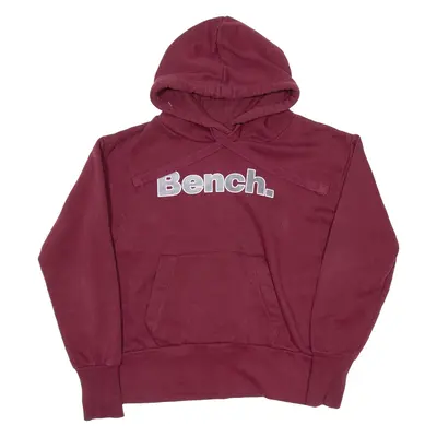BENCH Womens Maroon Hoodie UK 14