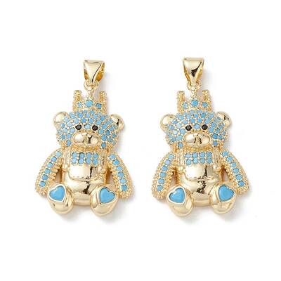 Brass Micro Pave Cubic Zirconia Pendants