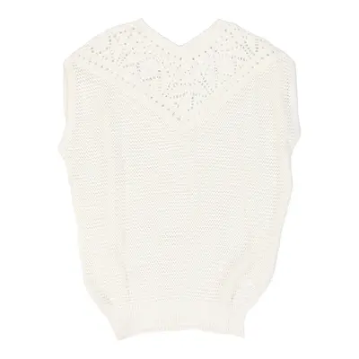 Unbranded Sweater Vest - Large White Cotton