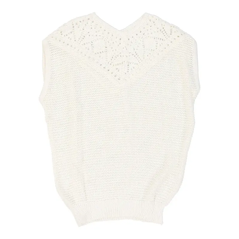 Unbranded Sweater Vest - Large White Cotton