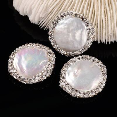 Flat Round Natural Cultured Freshwater Pearl Beads