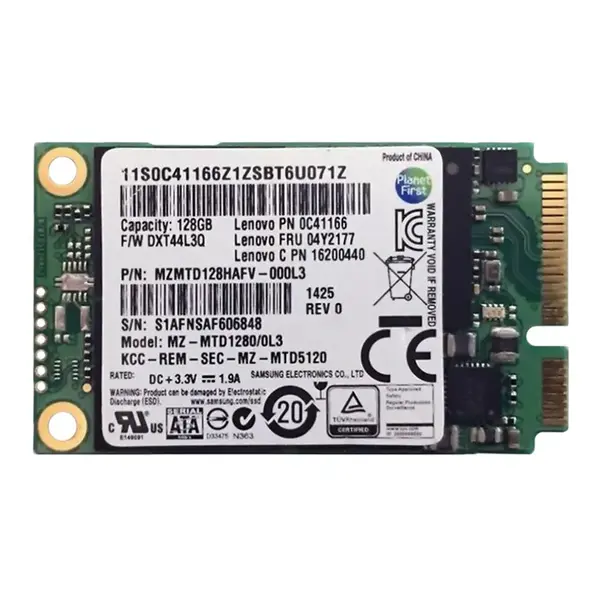MZMTD128HAFV-000L3 Samsung PM841 Series 128GB Triple-Level Cell SATA 6Gb/s mSATA Solid State Drive