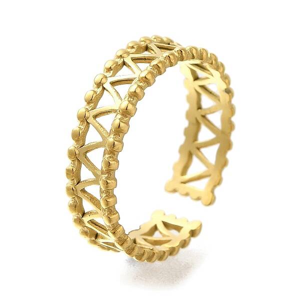 Ion Plating(IP) 304 Stainless Steel Cuff Rings for Women