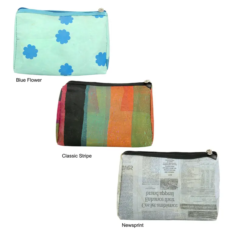 Recycled Plastic Cosmetic Case - Classic Stripe