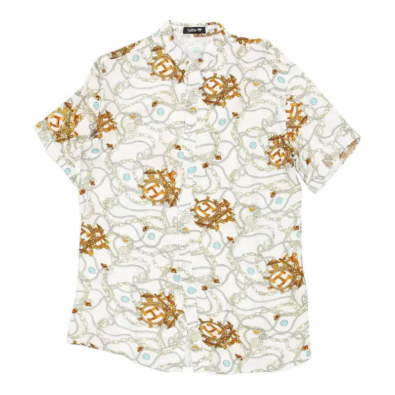 Summer Patterned Shirt - 2XL White Viscose