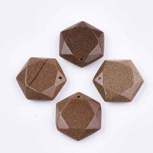 Synthetic Goldstone Pendants