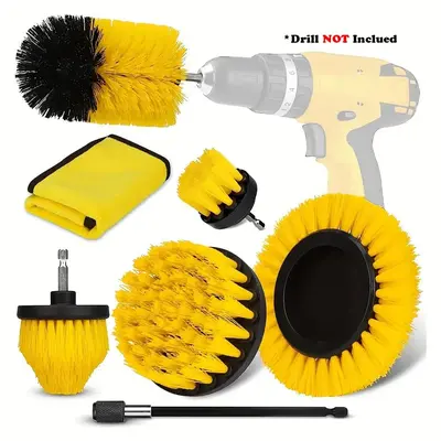 Drill Brush Attachment Set, Power Scrubber Cleaning Brush Kit, Multi-Purpose Drill Brush Tools for Grouted Floors, Tub Shower...