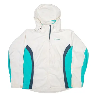 COLUMBIA Mens Jacket White Hooded M
