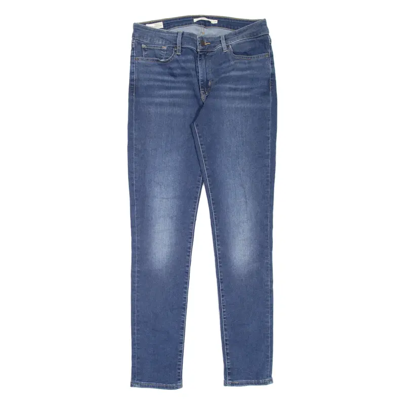LEVI'S 711 BIG E Womens Jeans Blue Slim Skinny Stone Wash W29 L30