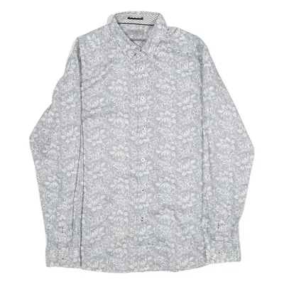 TED BAKER Mens Shirt Blue Floral Long Sleeve M