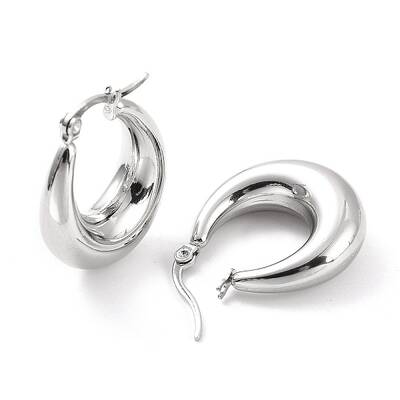 Non-Tarnish 304 Stainless Steel Chunky Hoop Earrings for Women