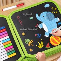 Portable Drawing Board, 1 Set Reusable Graffiti Drawing Board with Markers, Art Supplies for Home School Office Dormitory, Cr...