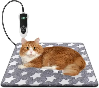UPSKY Pet Heating Pad in Electric Heating Pad for Dogs, Temperature Adjustable Dog Cat Heated Bed Mat with Timer, Waterproof ...