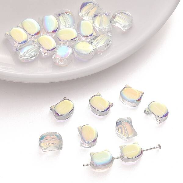 10Pcs Electroplate Glass Beads