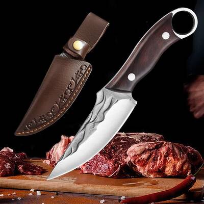 Kitchen Chef Knife, Handmade Knife, Hand Forged Kitchen Chef Butcher Knife Bone Cutting Knife Chopping