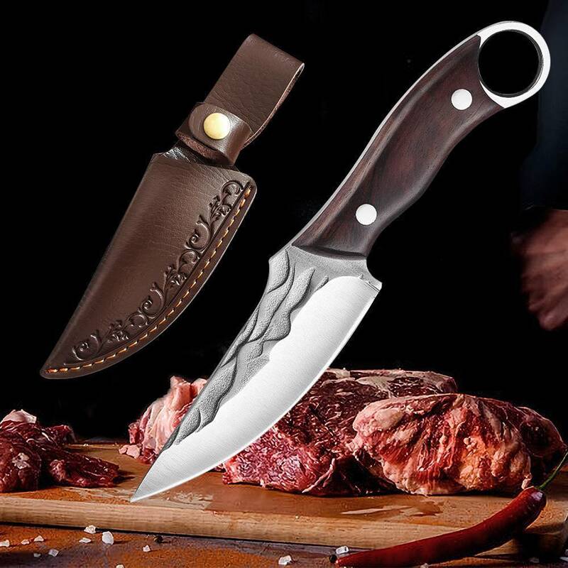 Kitchen Chef Knife, Handmade Knife, Hand Forged Kitchen Chef Butcher Knife Bone Cutting Knife Chopping