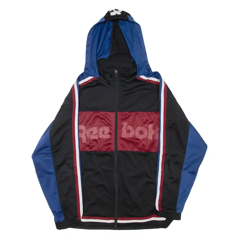 REEBOK Mens Track Jacket Black Hooded S