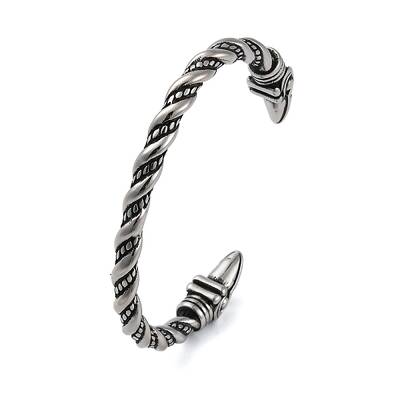Viking 304 Stainless Steel Twisted Eagle Open Cuff Bangles for Men