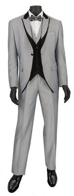 Vinci Men's Wool Feel Slim Fit 3-Piece Suit - Award-Winning Fashion Accents