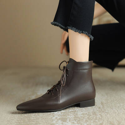 CHIKO Iris Pointy Toe Block Heels Ankle Boots